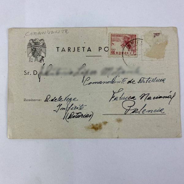 Tarjeta Postal Militar 1948 Fabrica Nacional Palencia