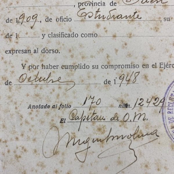 Documento de la Legión Española Guerra Civil