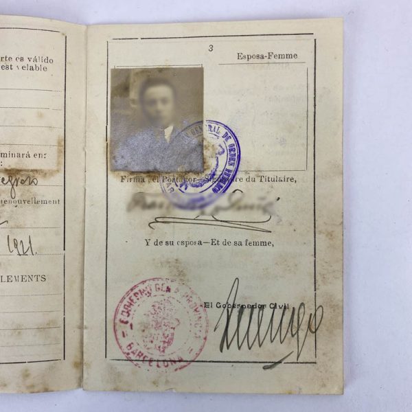 Pasaporte época de Alfonso XIII 1921