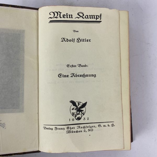 Libro Mein Kampf 1932 Adolf Hitler