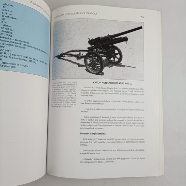 Libro Artilleria Guerra Civil Material Origen Italiano Artemio Mortera