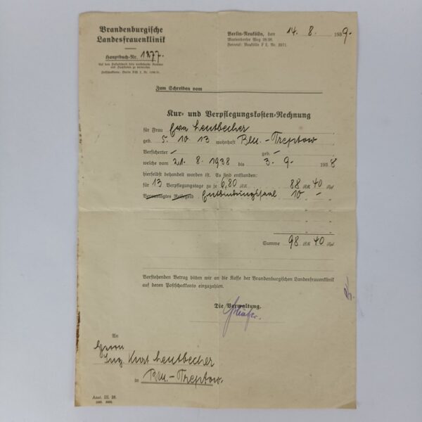 Documentos médicos Tercer Reich