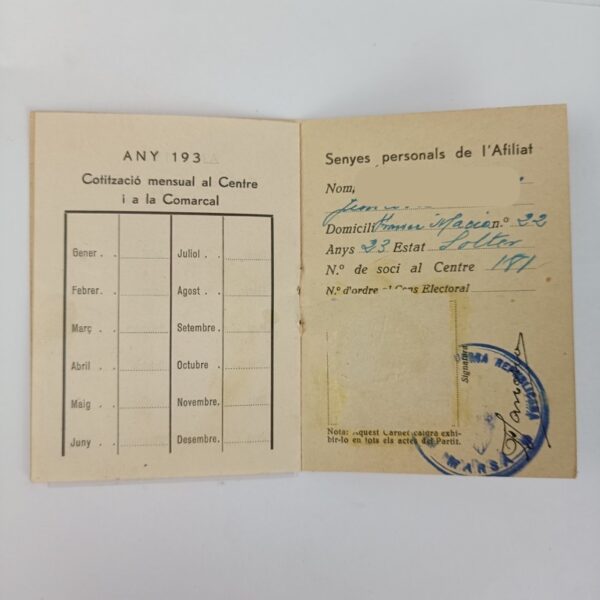 Documentos de la Guerra Civil ERC y UGT