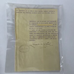 Documento de la Guerra Civil Española 1939