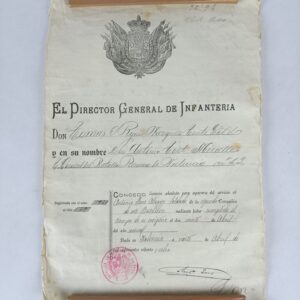 Documento de licencia militar 1888