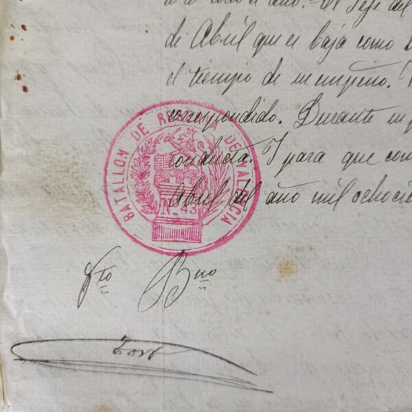 Documento de licencia militar 1888