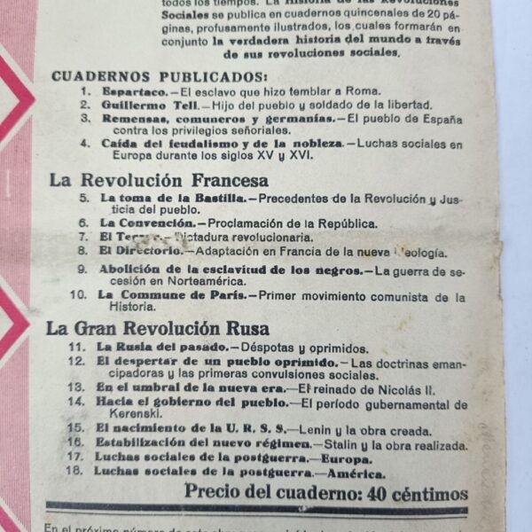 Cuaderno Historia de las Revoluciones Sociales