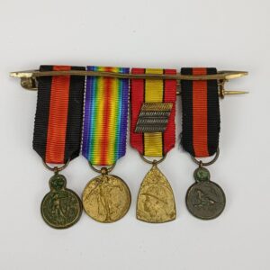 Pasador en miniatura 4 medallas Belgica WW1