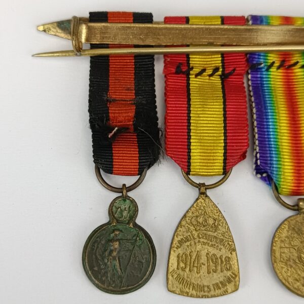 Pasador en miniatura 4 medallas Belgica WW1