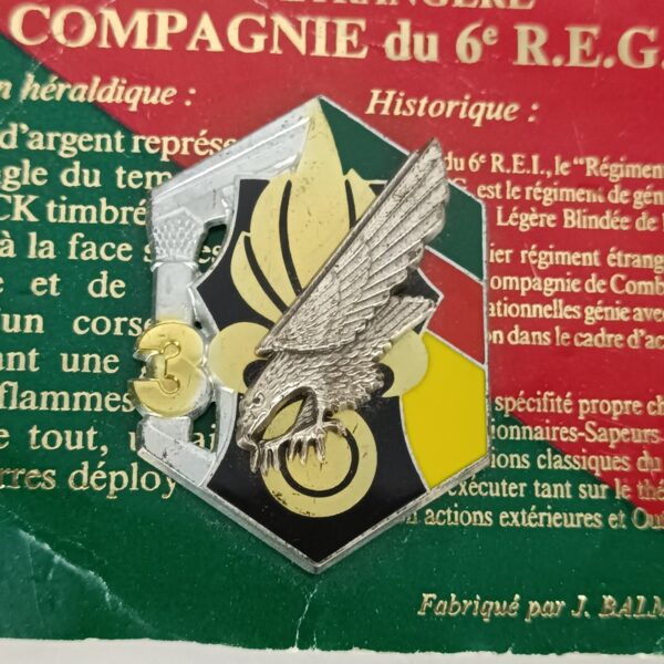 Insignia 3 Co. 6 R.E.G Legión Extranjera