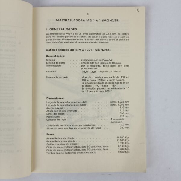 Manual Ametralladora MG 1A1 (MG 42/58)