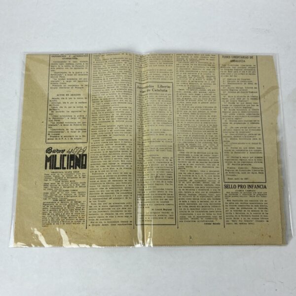 Periódico Solidaridad Obrera 5 de Mayo de 1937