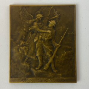 Placa “Aux Braves” J. Aumont WW1 Francia