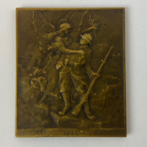 Placa “Aux Braves” J. Aumont WW1 Francia