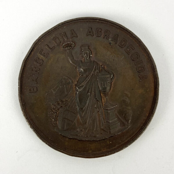 Medalla de Barcelona. Epidemia Fiebre Amarilla 1870