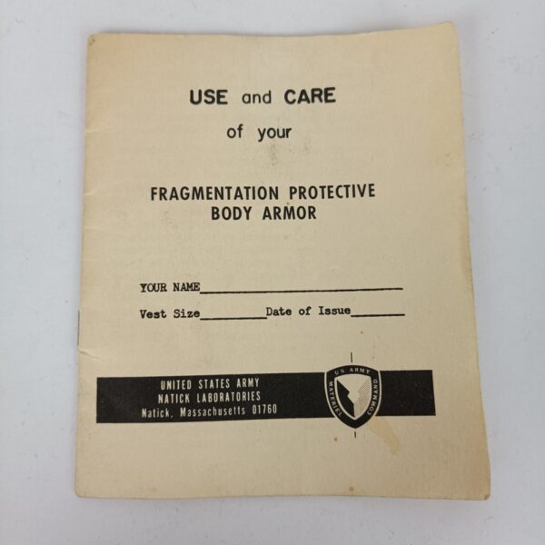 Manual Chaleco Antifragmentos de Vietnam USA