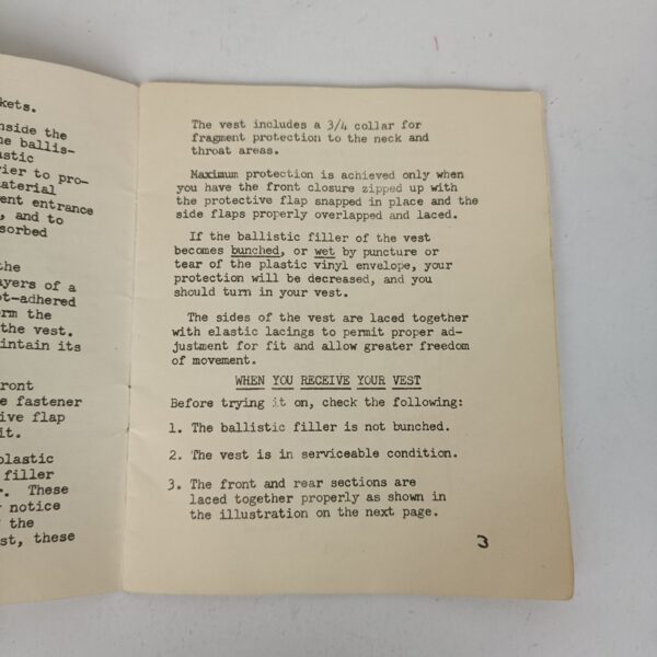 Manual Chaleco Antifragmentos de Vietnam USA - Imagen 3