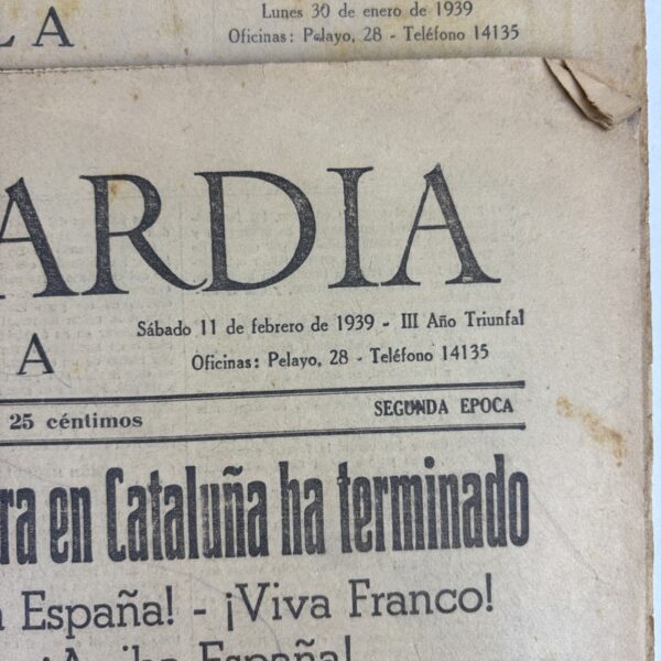 Periódico La Vanguardia 1939 Guerra Civil España - Imagen 4