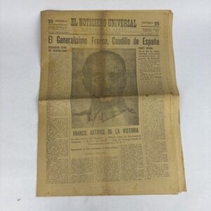 Periódico El Noticiero Universal Guerra Civil España
