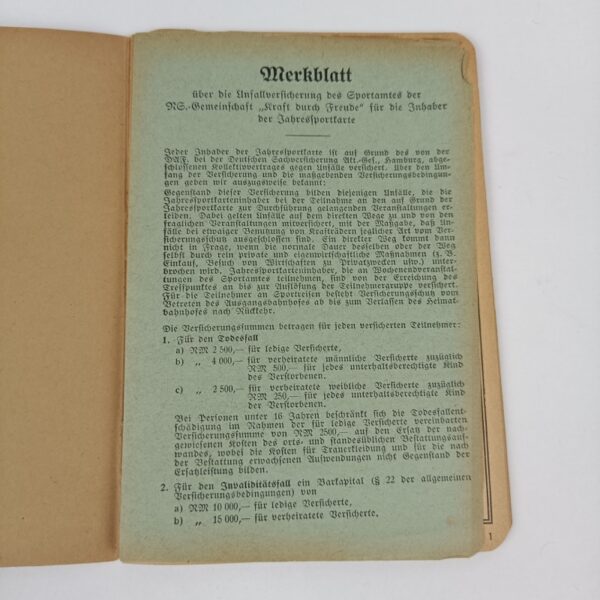 Cartilla deportiva del DAF Alemania WW2 - Imagen 3