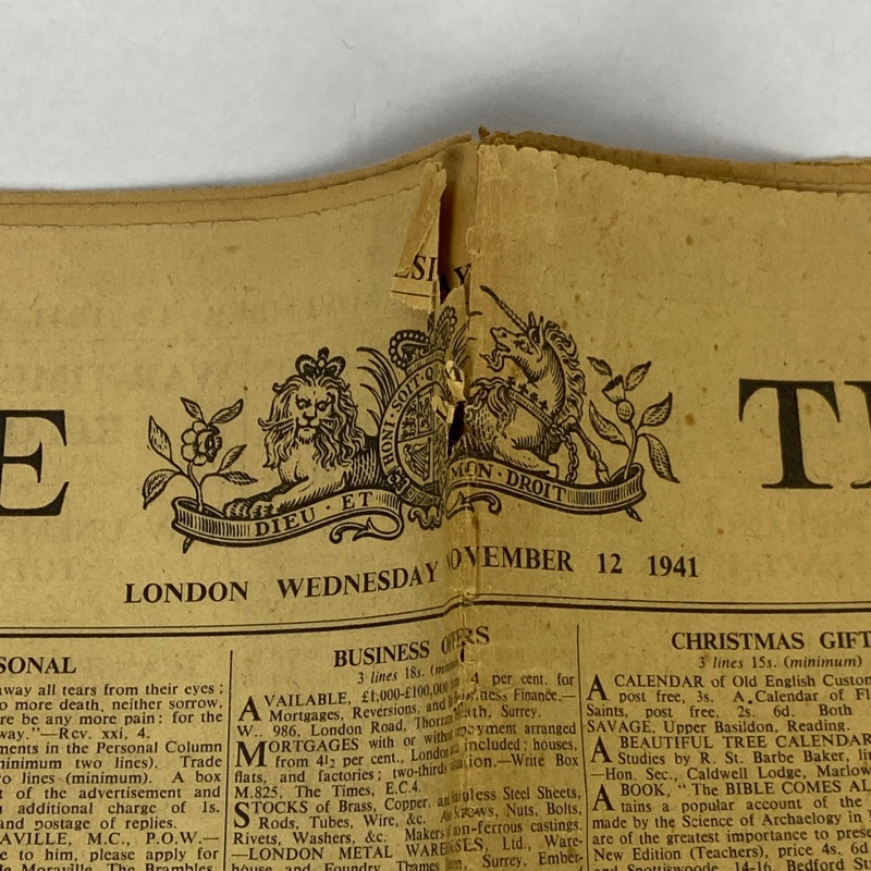 Periódico The Times 1941 WW2 UK - Imagen 3