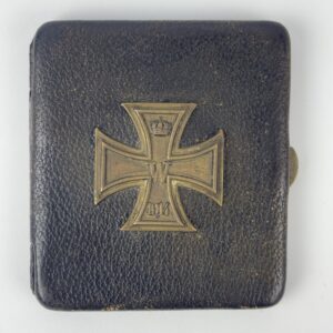 Pitillera de cuero con Cruz de Hierro 1914 WW1