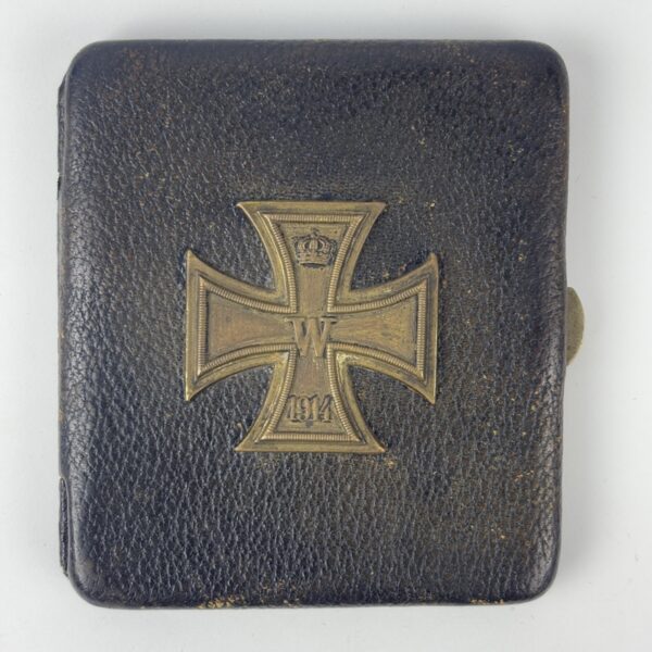 Pitillera de cuero con Cruz de Hierro 1914 WW1