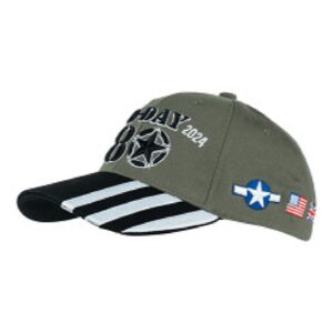 Gorra Béisbol D-Day 80 Aniversario Verde 100% Algodón
