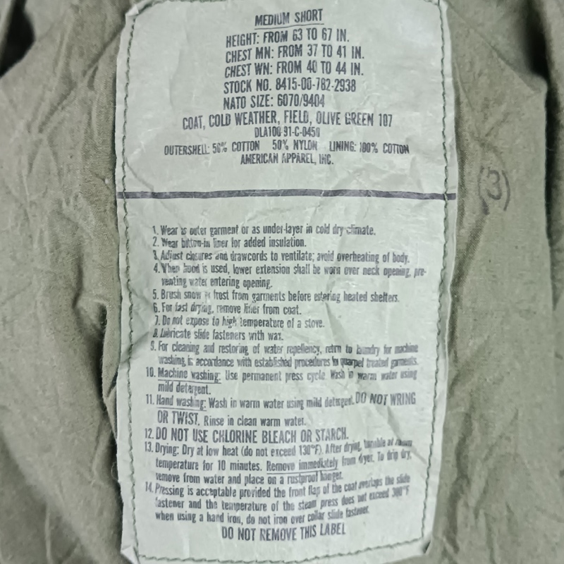 Chaqueta militar M65 Verde Original USA - Imagen 6