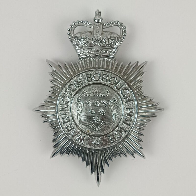 Placa casco de Policía Warrington Borough UK