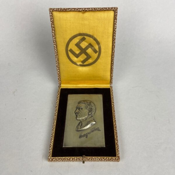Estuche premio con placa de Adolf Hitler WW2 Alemania