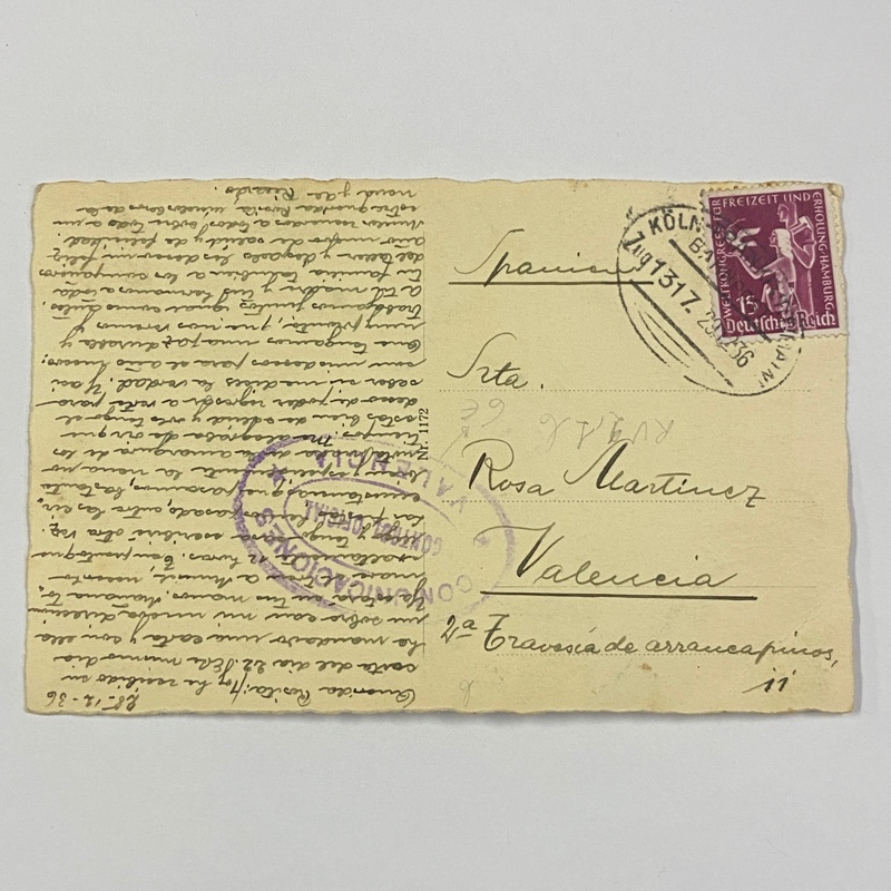 Tarjeta Postal Guerra Civil España Alemania