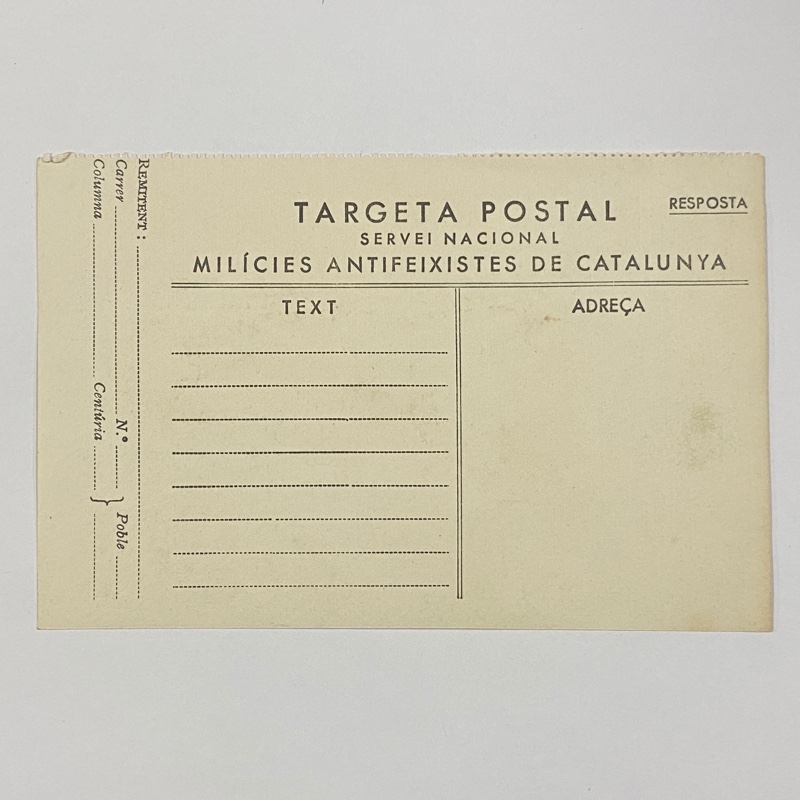 Tarjeta Postal Milicies Antifeixistes de Catalunya España