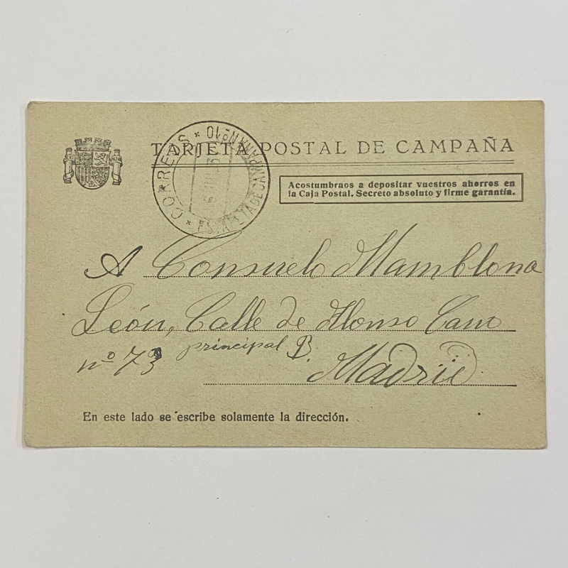 Tarjeta Postal de Campaña Guerra Civil España