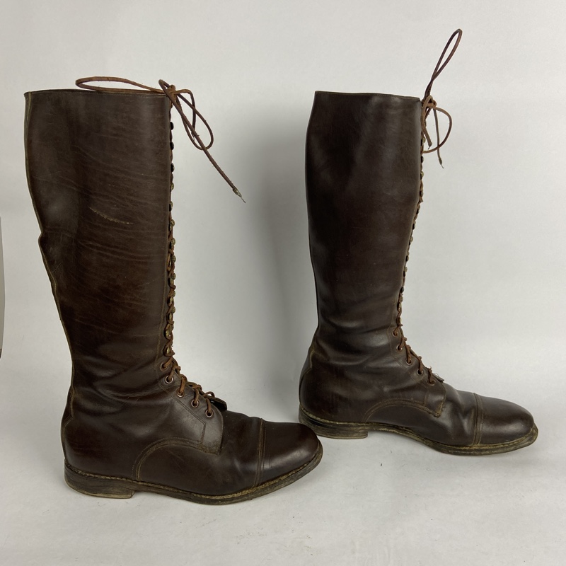 Botas de cuero marrón Guerra Civil España - Imagen 3