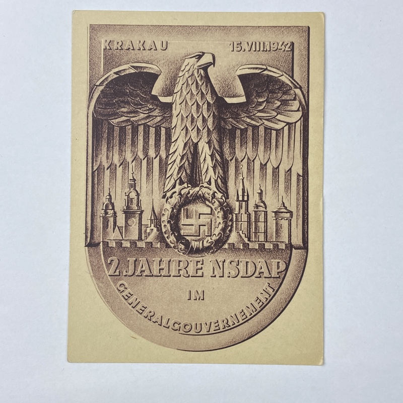 Tarjeta Postal 2 años de la Ocupación de Cracovia WW2 Alemania