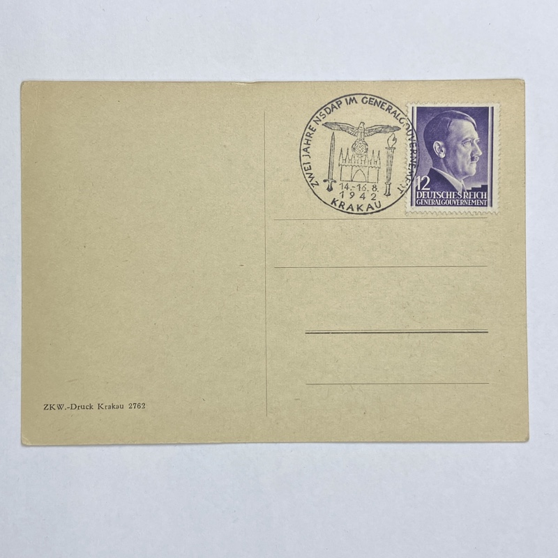 Tarjeta Postal 2 años de la Ocupación de Cracovia WW2 Alemania - Imagen 2