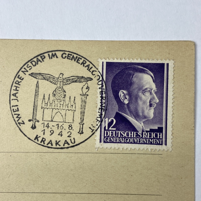 Tarjeta Postal 2 años de la Ocupación de Cracovia WW2 Alemania - Imagen 3