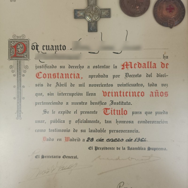 Cuadro Medallas de la Cruz Roja años 60 España - Imagen 7