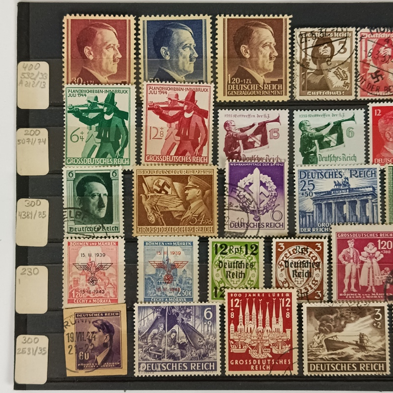 Sellos Tercer Reich 33 diferentes Alemania WW2 - Imagen 2