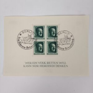 Bloque de sellos Tercer Reich 1937 Alemania