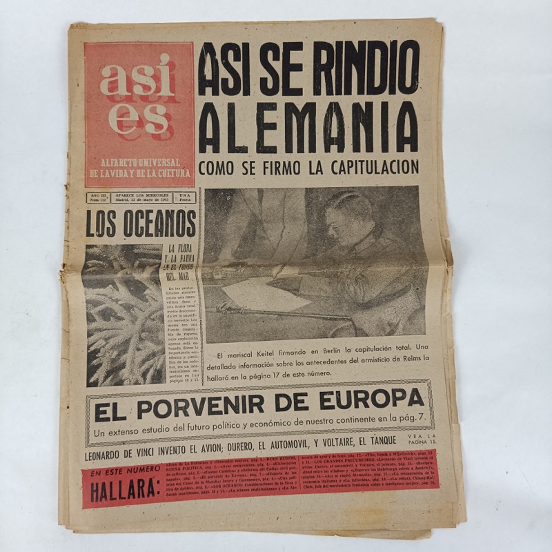 Periódico Así Es nº 112 1945 WW2 España