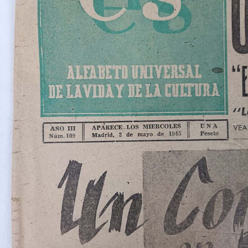 Periódico Así Es nº 109 1945 WW2 España - Imagen 3