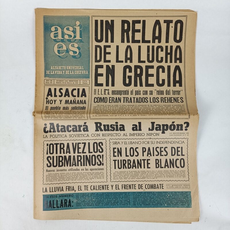 Periódico Así Es nº 100 1945 WW2 España