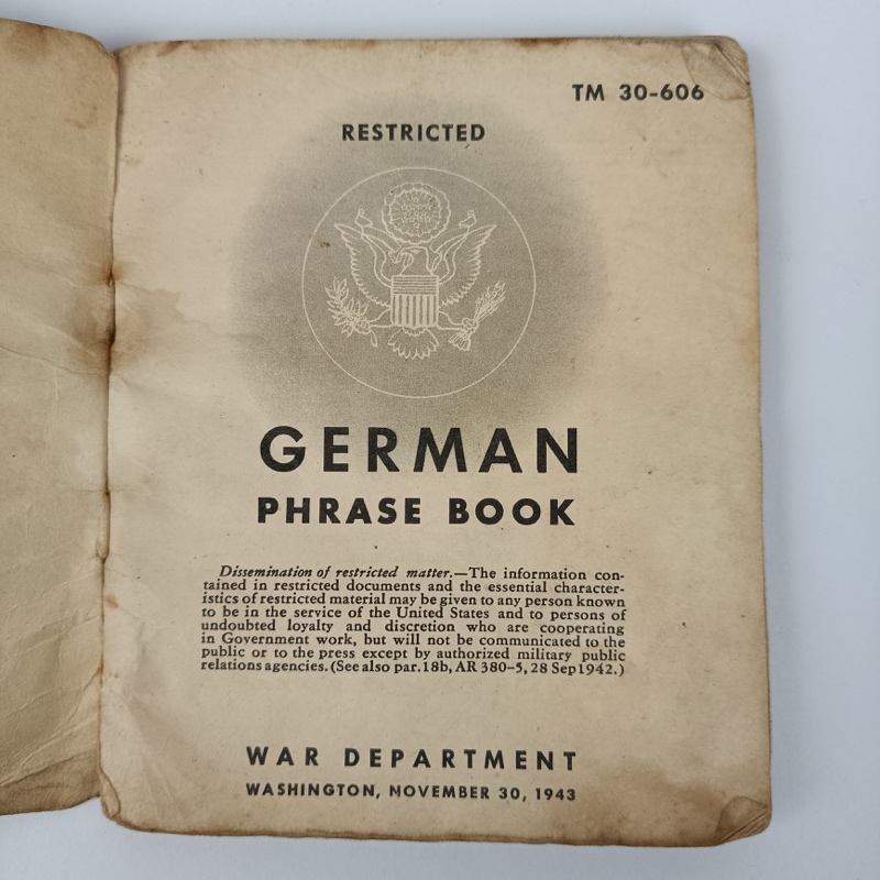 Libro de frases en Alemán WW2 US Army 1943 - Imagen 2