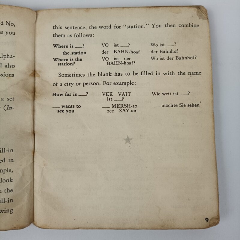 Libro de frases en Alemán WW2 US Army 1943 - Imagen 3