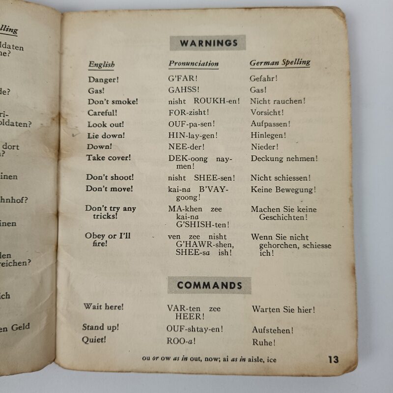 Libro de frases en Alemán WW2 US Army 1943 - Imagen 4