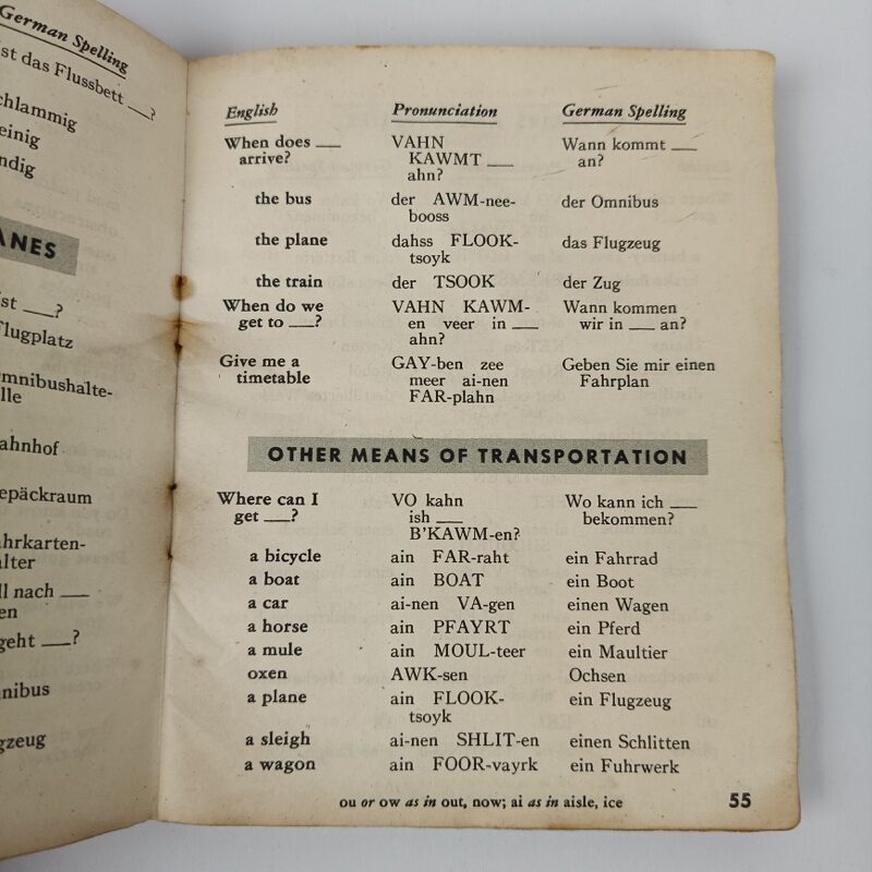 Libro de frases en Alemán WW2 US Army 1943 - Imagen 6