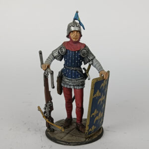 Miniatura Ballestero Francés con escudo pavés 1:22 Border Miniatures