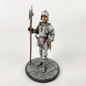 Miniatura Caballero Medieval con alabarda 1:22 Border Miniatures